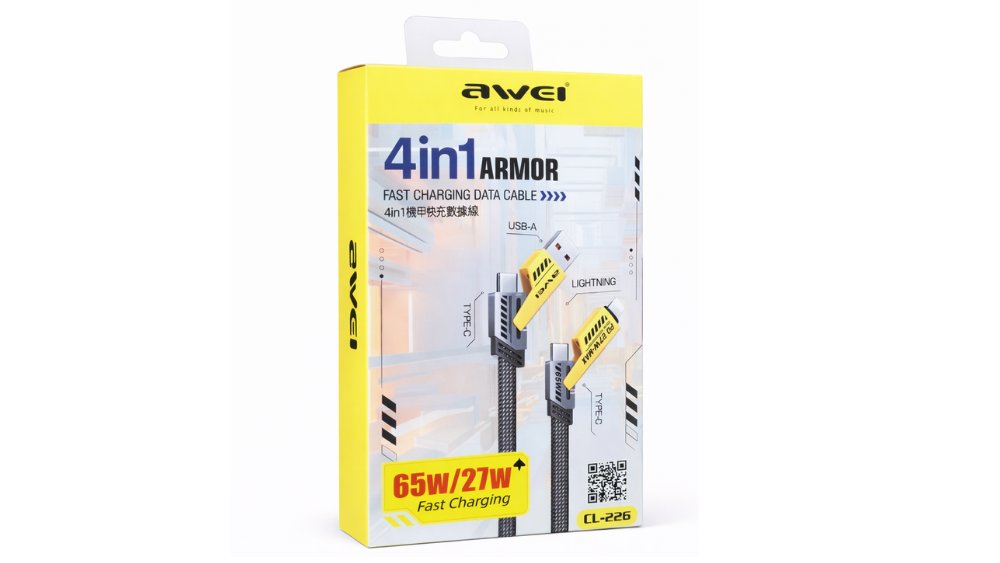 4 in 1 armor fast charging data cable