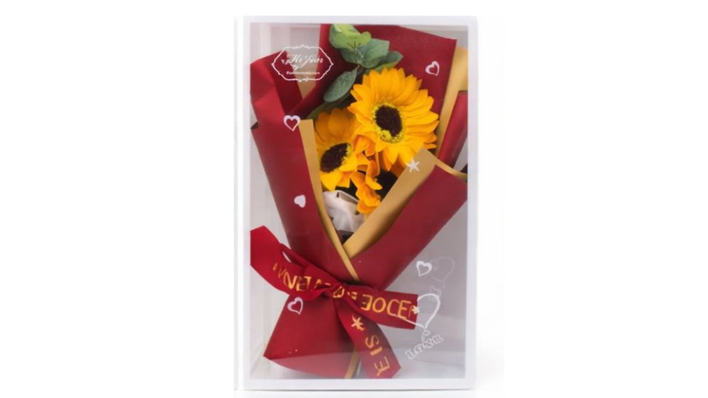 Red Eternal Sunflower Bouquet in Gift Box