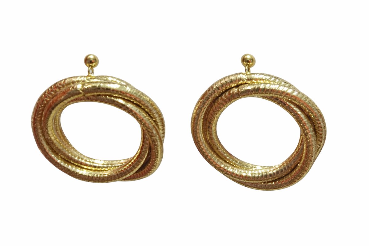 Textured Gold Twisted Hoop Earrings