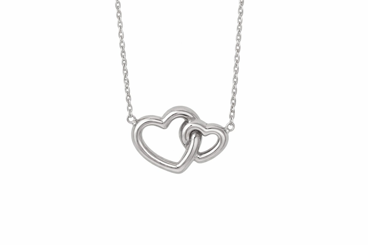 Intertwined Hearts Silver Necklace