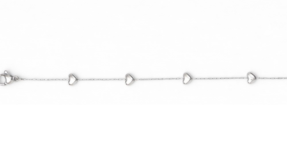 Silver Heart Chain Bracelet