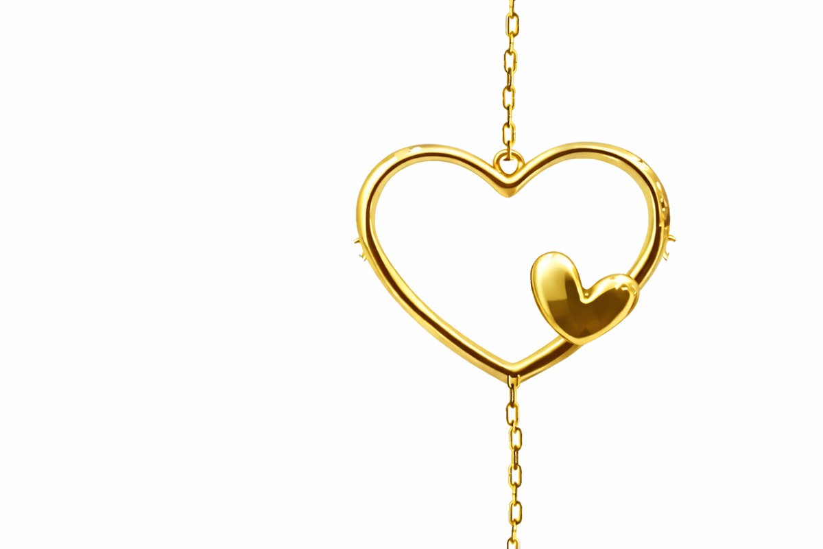 Elegant Double Heart gold Necklace