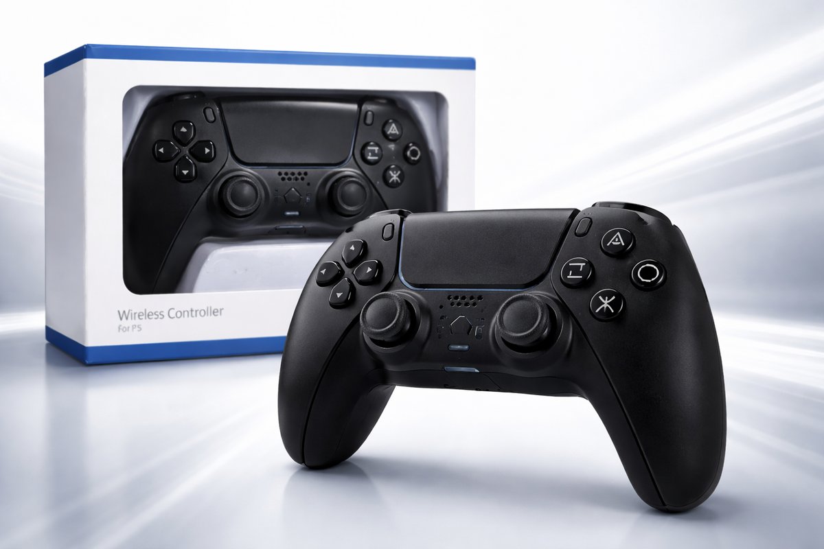 Wireless Game Controller for PlayStation 5 – Black | Dual Motor Vibration & Ergonomic Design