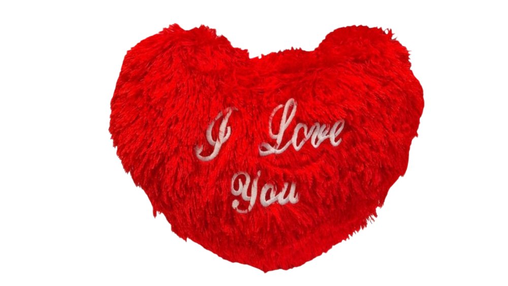 ❤️ Heart-Shaped Plush Pillow “I Love You” – Red