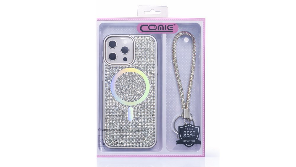 Glitter iPhone 17 pro Case with Magnetic Ring & Wrist Strap