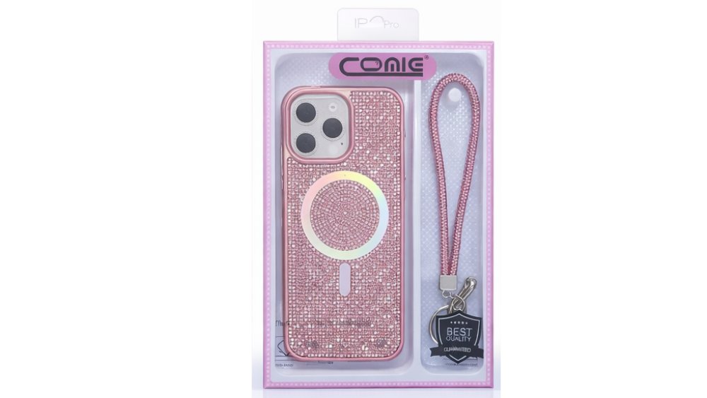 Glitter iPhone 16 Case with Magnetic Ring & Wrist Strap