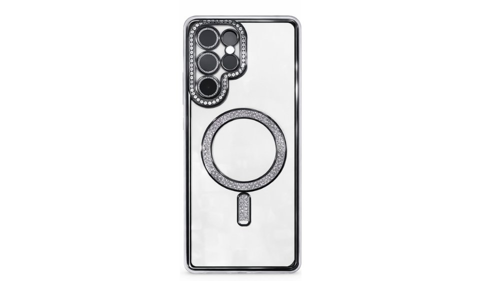 Glitter Magnetic Clear Case with MagSafe for Samsung A35– Black