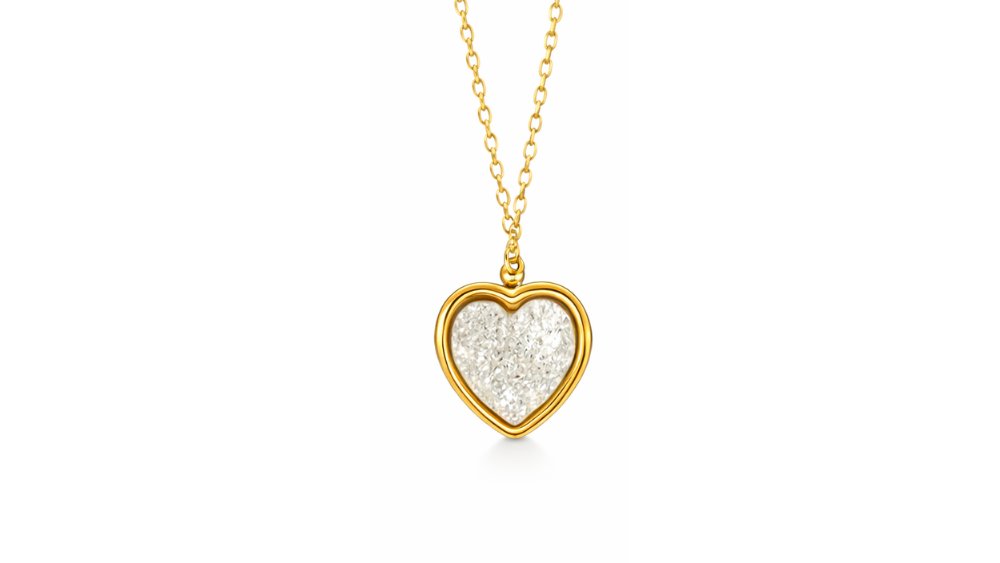 Heart Crystal Pendant Necklace – Clear