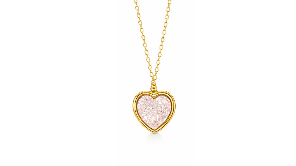 Heart Crystal Pendant Necklace –Blue