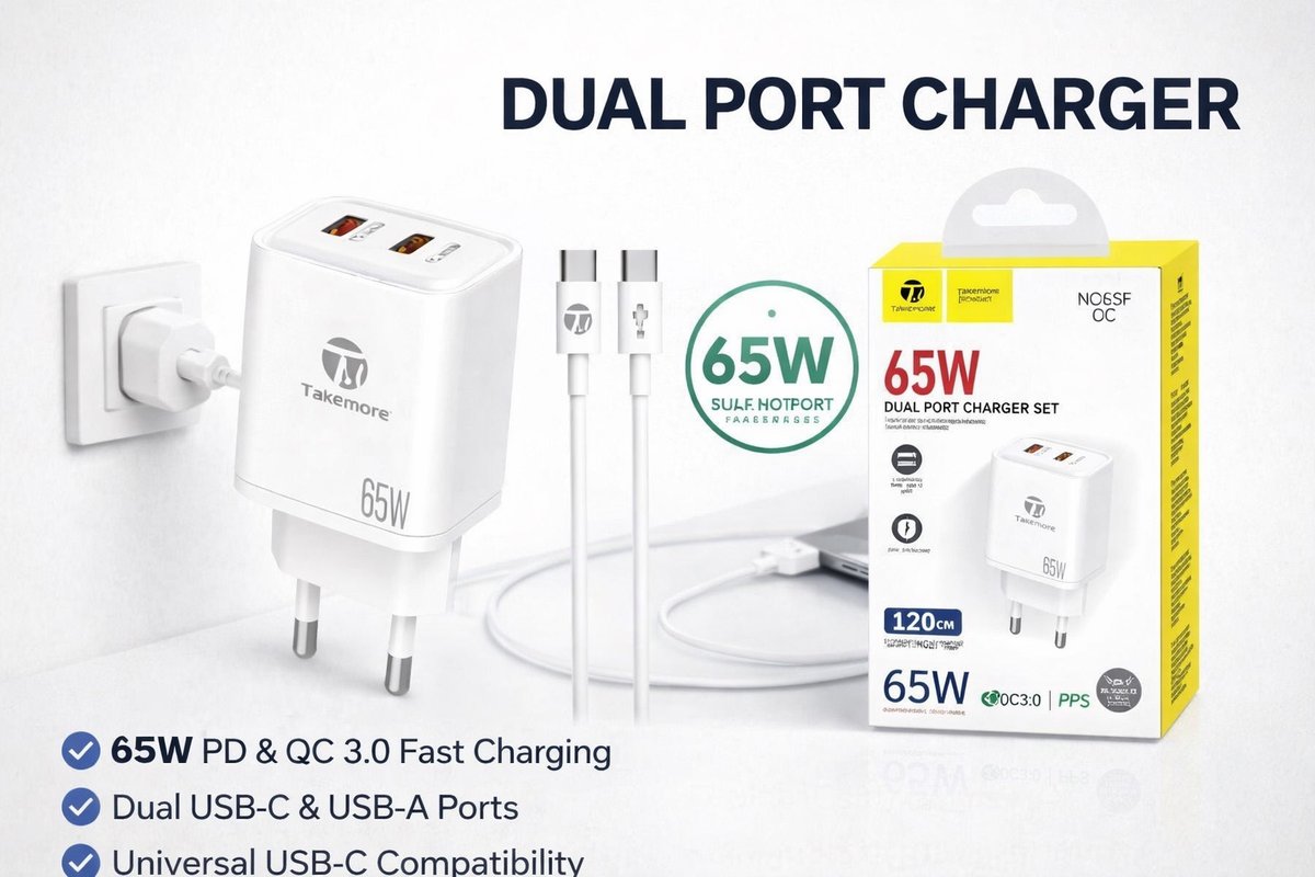 Fast Phone Charger Type C- Type C 65W