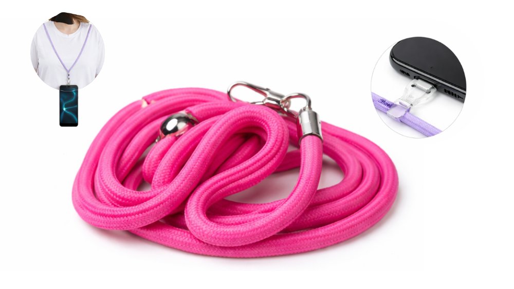 Universal Braided Lanyard with Metal Clip – Fuxia
