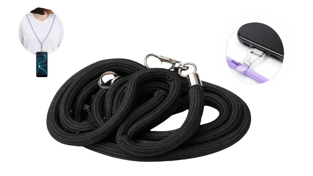 Universal Braided Lanyard with Metal Clip – Balck