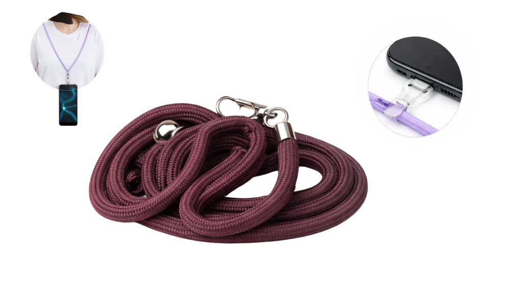 Universal Braided Lanyard with Metal Clip – Burgundy