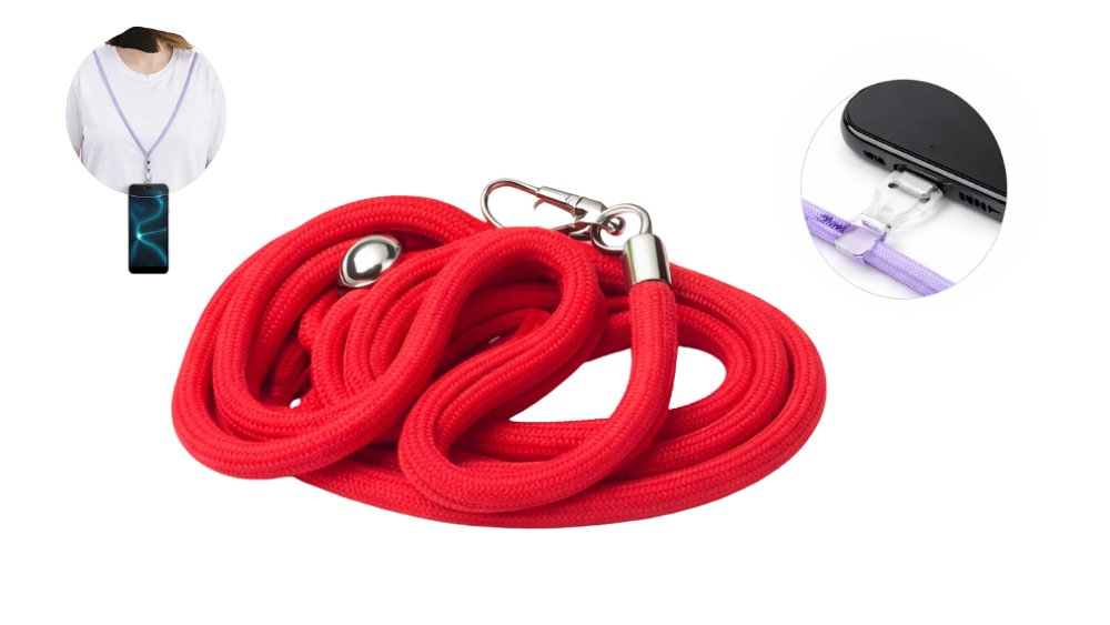 Universal Braided Lanyard with Metal Clip – Red