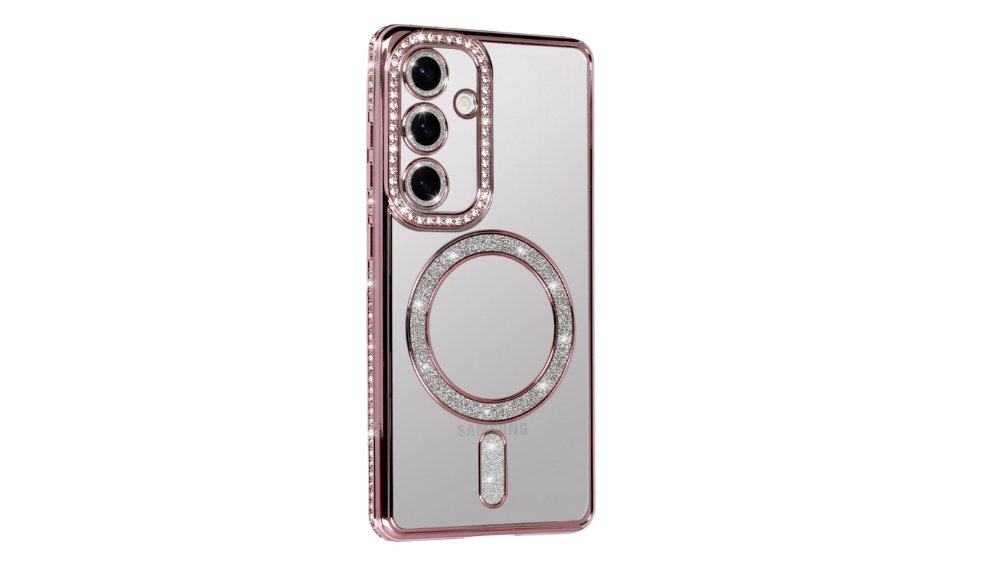 Glitter Magnetic Clear Case with MagSafe for Samsung A54– Resogold