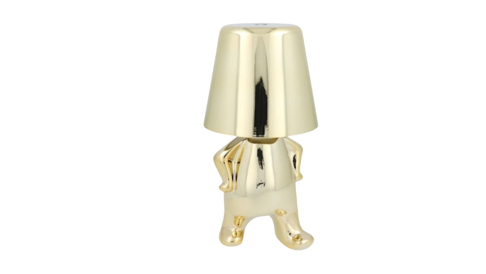 Modern Sitting Figure Lamp – Metallic gold
