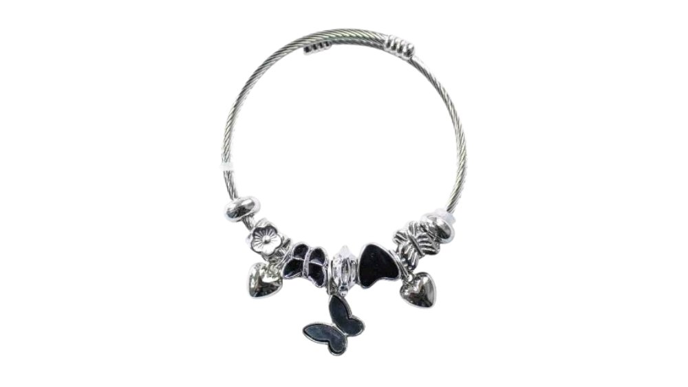 💫 Pandora Style Bracelet –black butterfly
