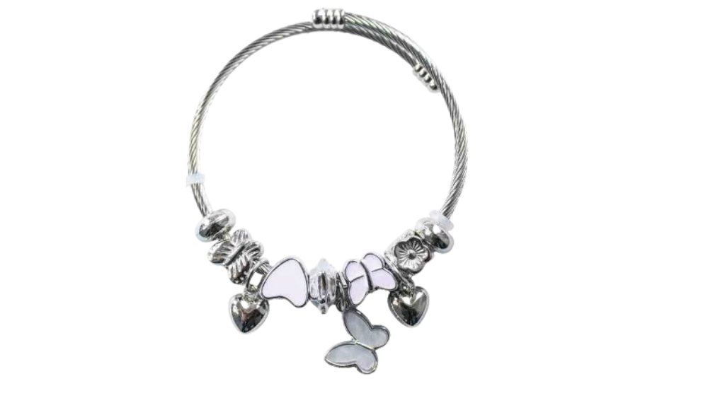 💫 Pandora Style Bracelet –white butterfly