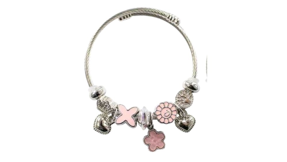 💫 Pandora Style Bracelet –Floral pink