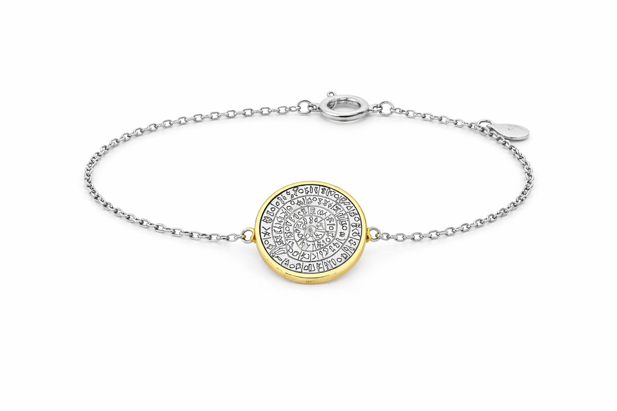 Ancient Phaistos Disc Bracelet – Stainless Steel two tone