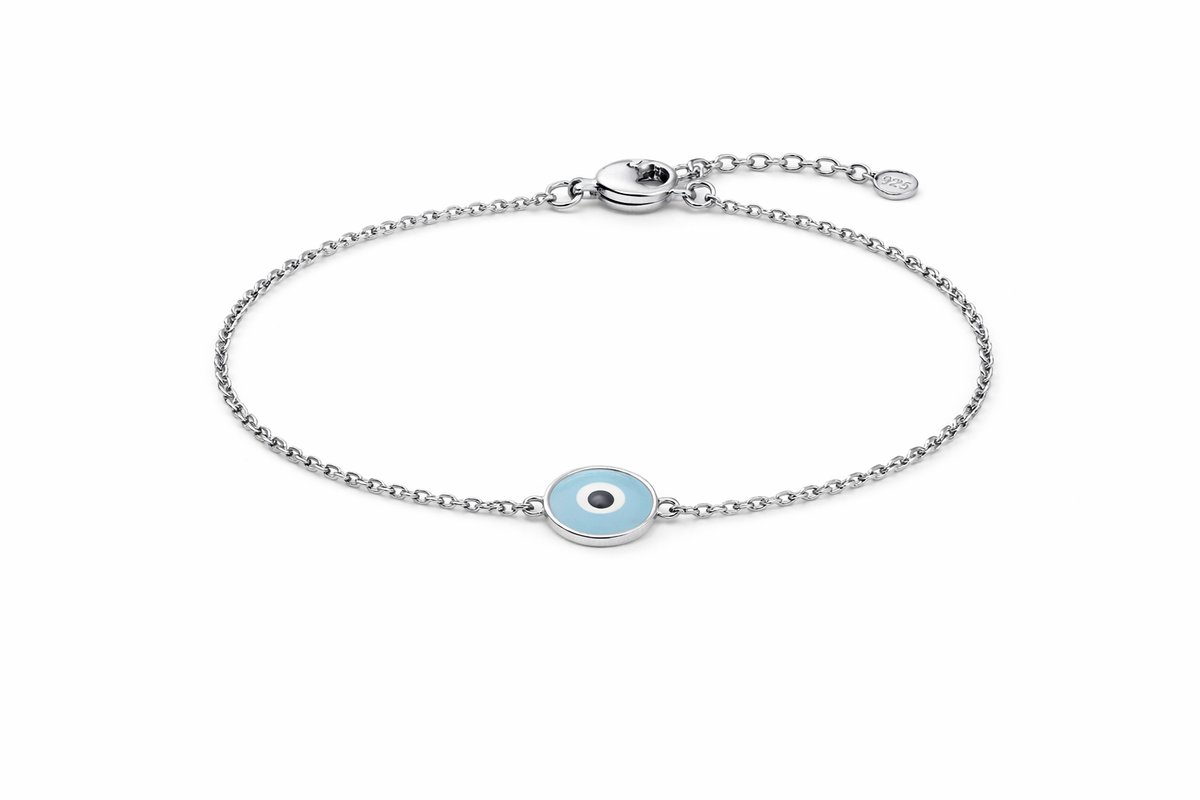 Silver Evil Eye Bracelet – Minimal Stainless Steel