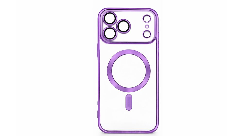 MagSafe Clear iPhone Case with purple Edge – Slim, Protective Iphone 17promax