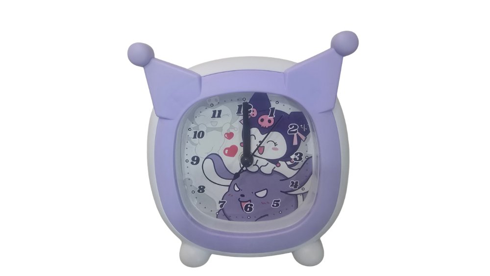 Cute Kuromi Alarm Clock for Kids – Cartoon Bedside Clock (1×AA Battery)