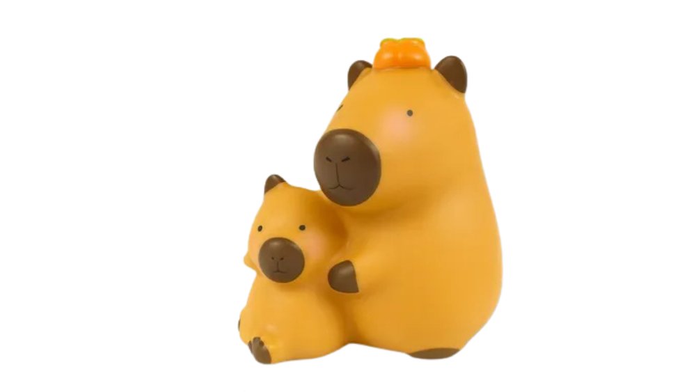 Capybara Parent & Baby Figurine – Cute Kawaii Collectible Toy