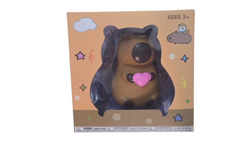 Capybara with Heart Figurine – Cute Kawaii Collectible Gift