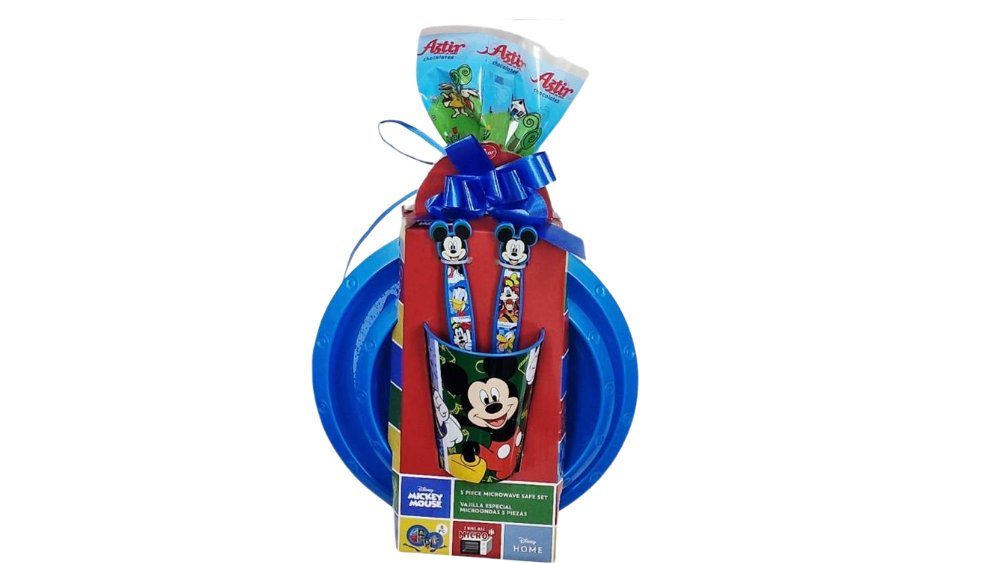 Mickey Mouse Official Licensed Kids Easter Gift Set – 5-Piece Dining Set with Treats (Ready Gift Pack