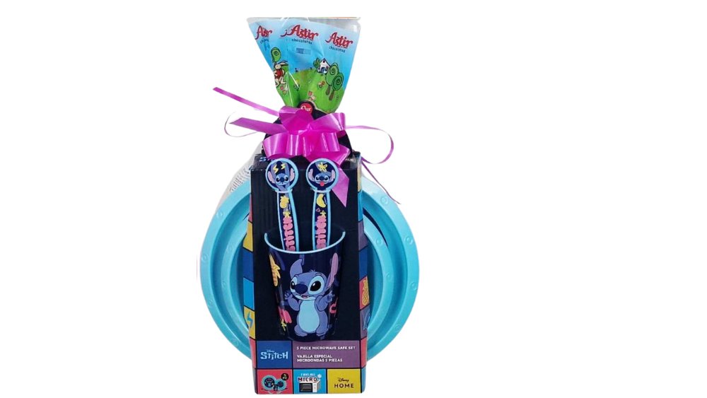 Stitch Official Licensed Kids Easter Gift Set – 5-Piece Dining Set with Treats (Ready Gift Pack