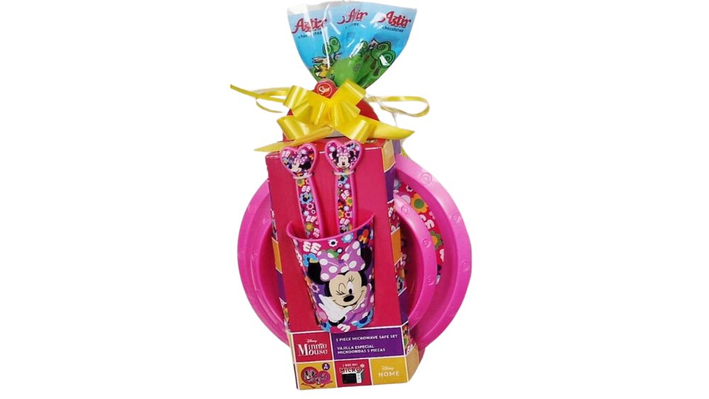 Minnie Mouse Official Licensed Kids Easter Gift Set – 5-Piece Dining Set with Treats (Ready Gift Pack