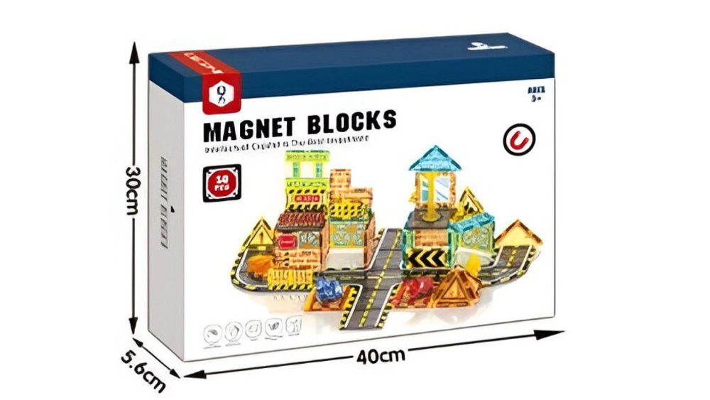 Magnetic Building Blocks Set Traffic Control – 50 Pieces | Creative Educational Toy for Kids