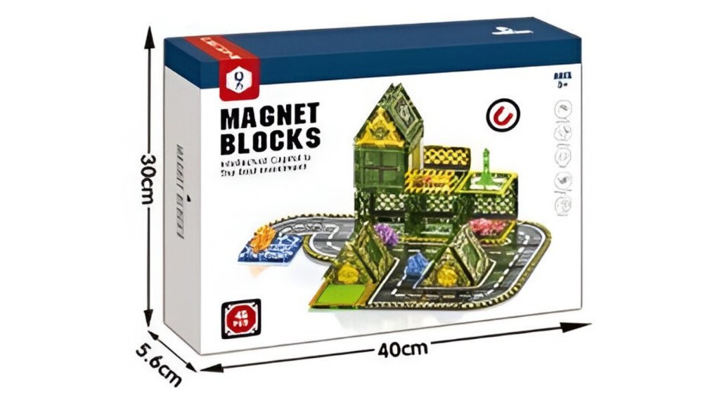 Magnetic Building Blocks Set Army Parking – 50 Pieces | Creative Educational Toy for Kids
