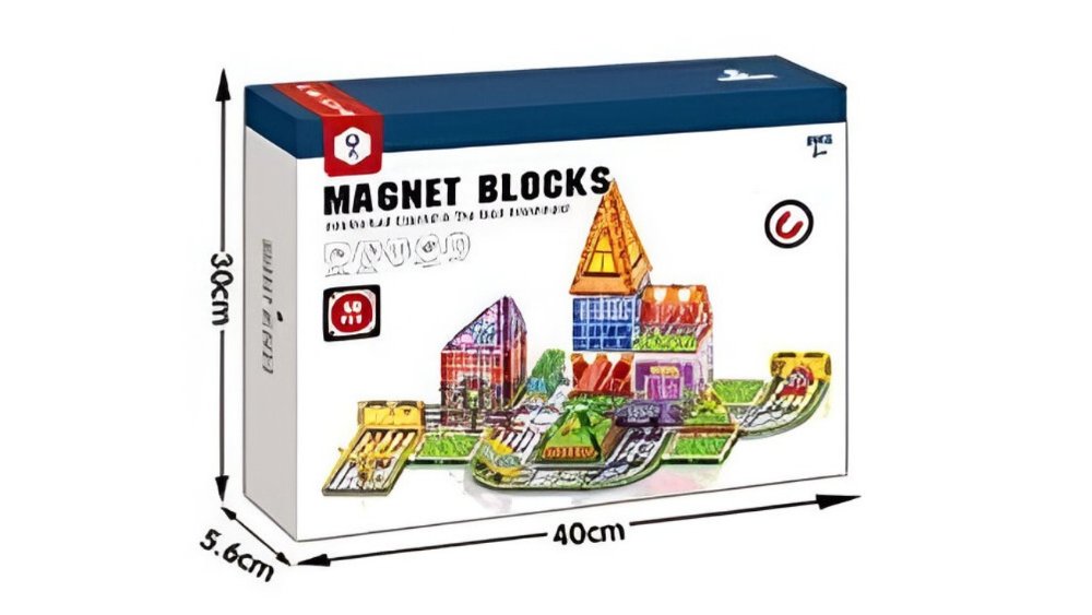 Magnetic Building Blocks Set Normal Town – 50 Pieces | Creative Educational Toy for Kids
