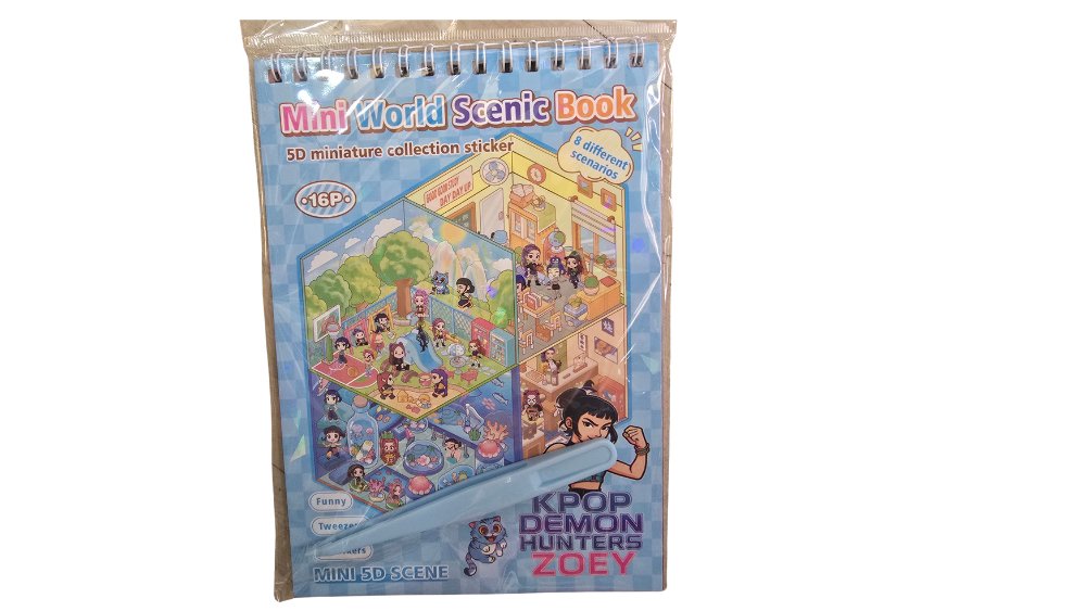 Zoey Mini World 5D Scenic Sticker Book – DIY Miniature Room Kit with Tweezers & Pen