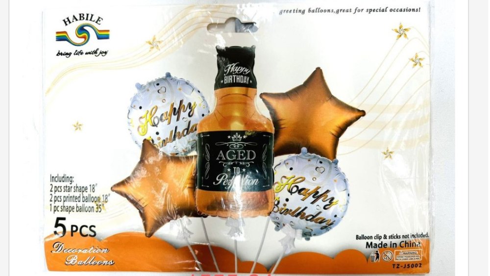Whiskey Balloon Decoration Set-Birthday set 5pcs