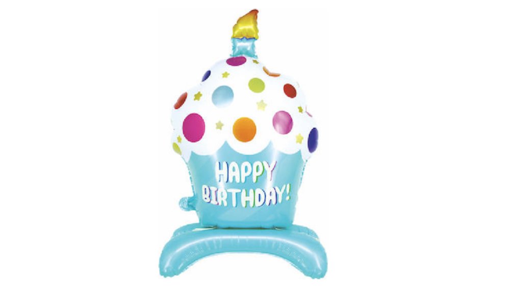 Happy Birthday blue Capcake Balloon Decoration