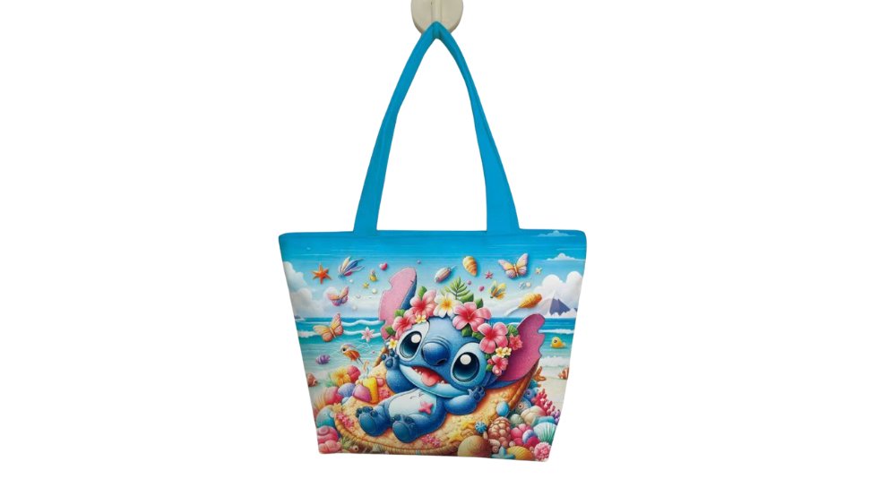 Cute Stitch Beach Bag with zip