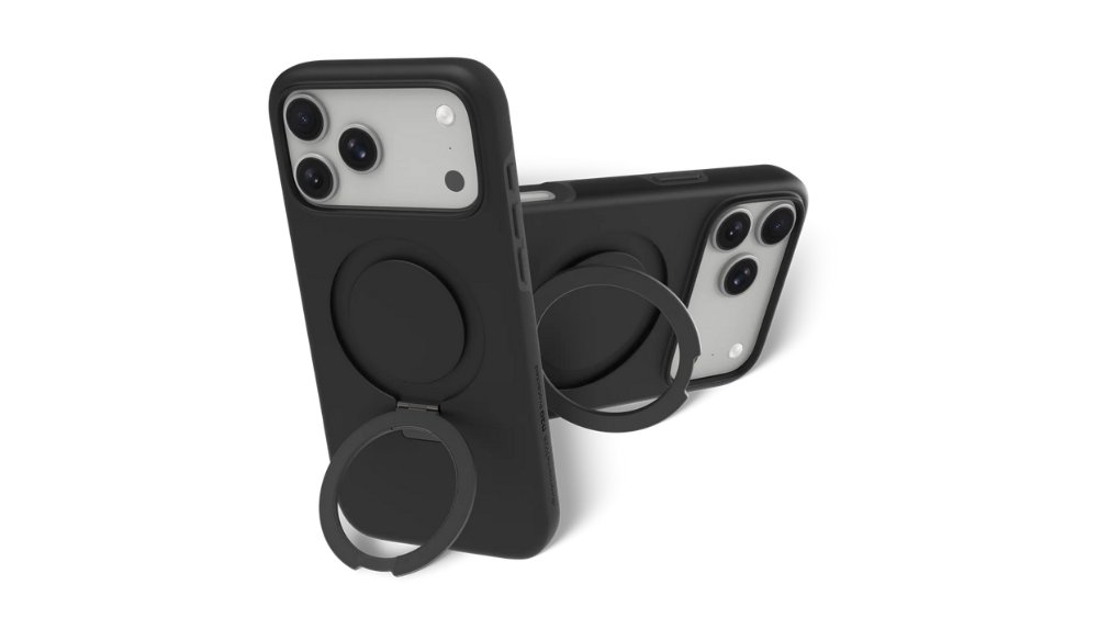 Built-in Ring Holder & Stand black phone case iphone 17 promax