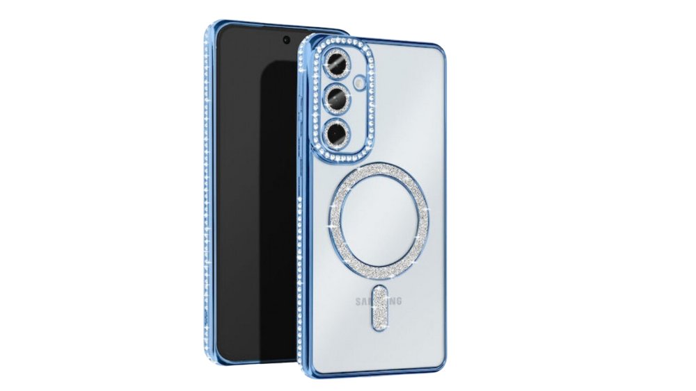 Glitter Magnetic Clear Case with MagSafe for Samsung S26– blue