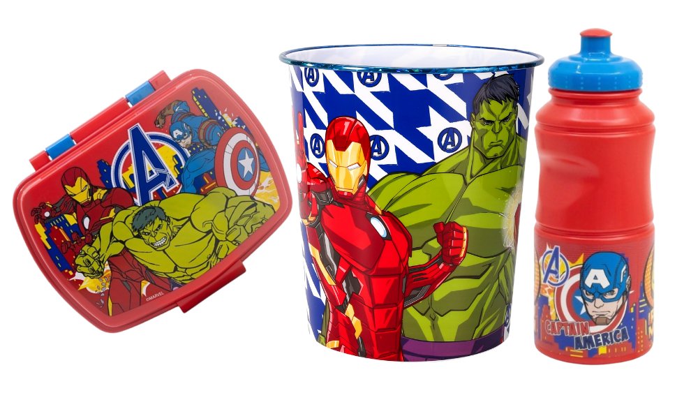 Avengers Gift Set – Tupper,Water bottle and bin