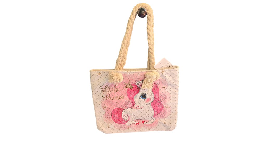 Unicorn Small Beach Bag with zip