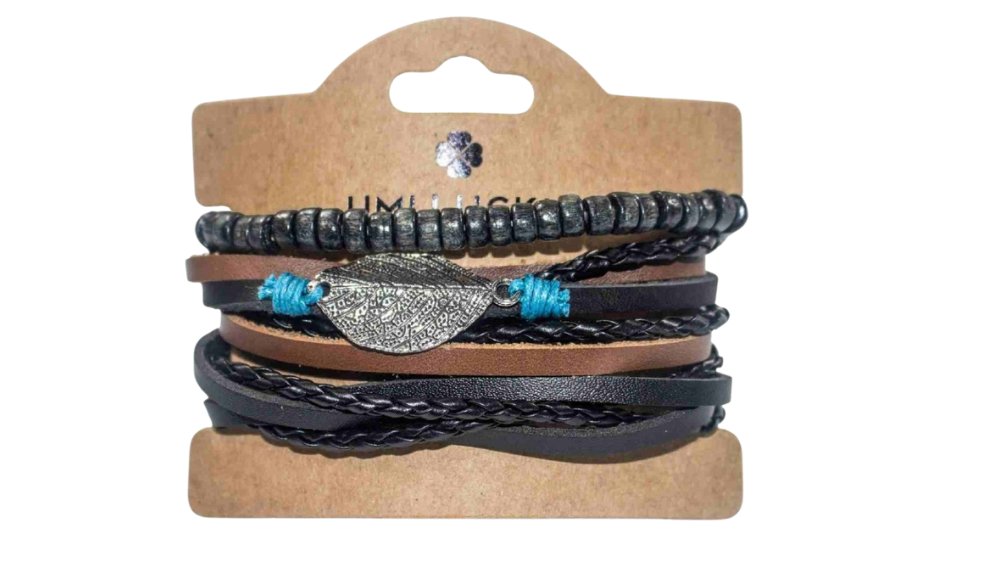 Men’s PU Leather Bracelet Set – Multi-Layer Braided Wristbands n.9