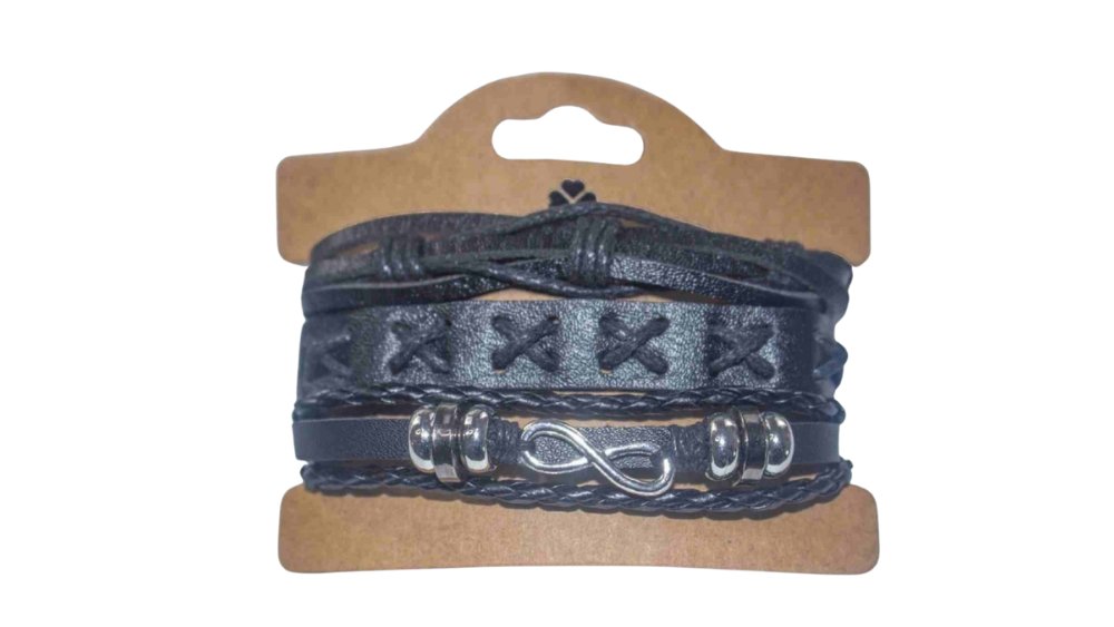 Men’s PU Leather Bracelet Set – Multi-Layer Braided Wristbands n.10