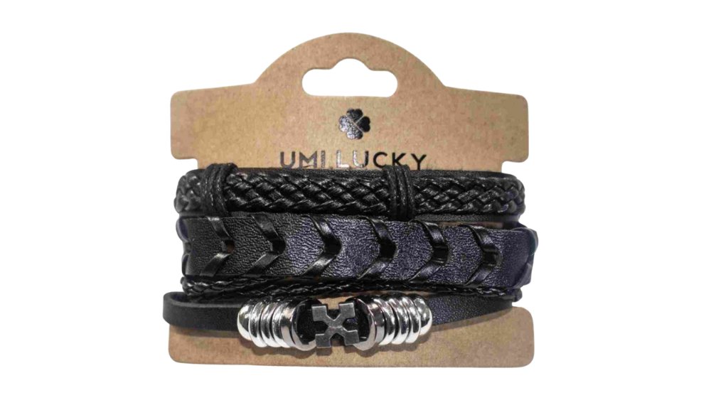 Men’s PU Leather Bracelet Set – Multi-Layer Braided Wristbands n.11