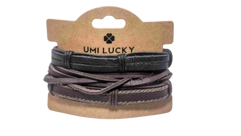 Men’s PU Leather Bracelet Set – Multi-Layer Braided Wristbands n.12