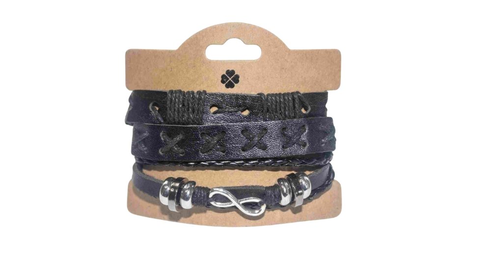 Men’s PU Leather Bracelet Set – Multi-Layer Braided Wristbands n.16