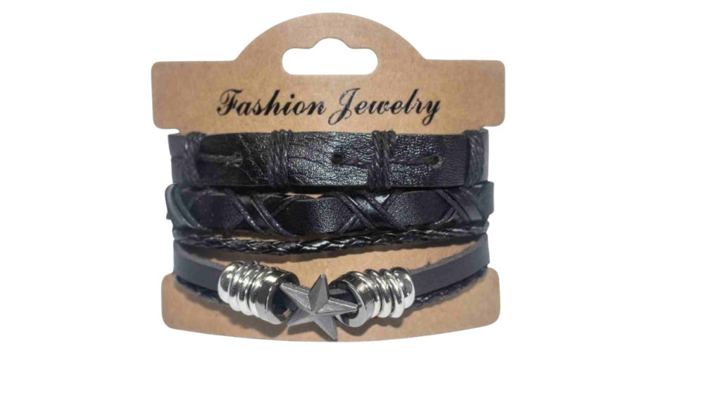 Men’s PU Leather Bracelet Set – Multi-Layer Braided Wristbands n.18