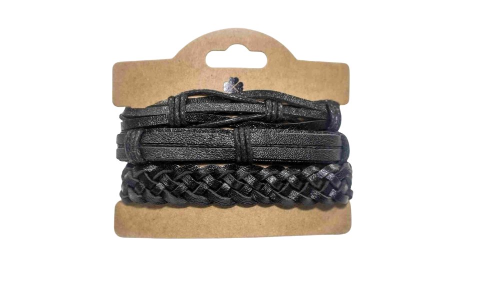 Men’s PU Leather Bracelet Set – Multi-Layer Braided Wristbands n.19